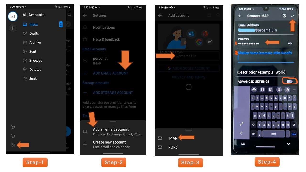 Outlook-phone-runnig app ProEmail